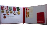 Albania People's Republic WW2 Order of the Red Star & Bravery Medal Set in Albanian People's Army Folder
