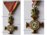 Austria Hungary Gold Merit Cross with Crown Viribus Unitis 1849 by Bachruch