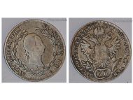 Austria Hungary KuK 20 Kreuzer Coin 1830 A silver Kaiser Franz I (II) Habsburg Austro Hungarian Empire