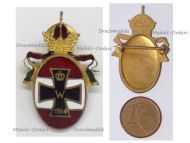 Austria Hungary WW1 Imperial Navy Veteran League of the KuK Fleet Badge with Naval Ensign and German Iron Cross 1914 Marked Gesl. Gesch