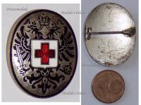 Austria Hungary WW1 Red Cross Cap Badge Imperial Double Headed Eagle