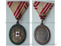 Austria Hungary WW1 Red Cross Silver Merit Medal 1864 1914 with War Decoration by V. Mayers
