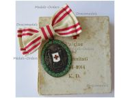 Austria Hungary WW1 Red Cross Silver Merit Medal with War Decoration 1864 1914 by G.A. Scheid Boxed