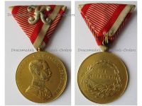 Austria Hungary WW1 Large Gold Tapferkeit Bravery Medal 1st Class Kaiser Franz Joseph 1914 1916 with K Device for Officers