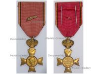 Belgium WW1 Cross of the Royal Federation of King Albert's Veterans 1909 1934 with Bronze Palms