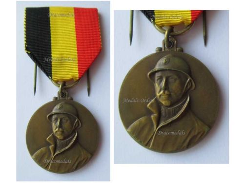 Belgium WW1 Medal of the Royal Federation of King Albert's Veterans 1909 1934 for 20 Years Membership in Flemish