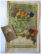Belgium WW1 Set 7 Medals & Yser Diploma to Flemish Soldier (Yser, Fire, War Cross, Victory, Volunteers, Commemorative, Liege Medal)