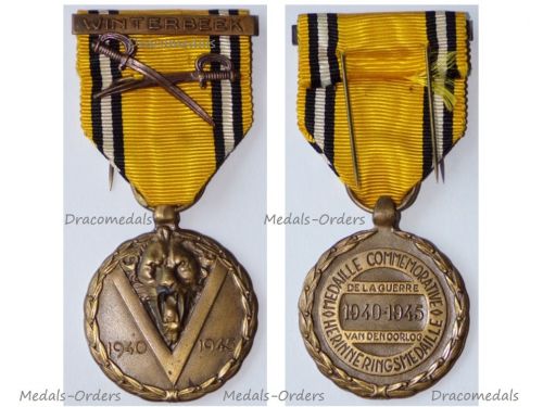 Belgium WW2 Victory Commemorative Medal with Swords & Winterbeek Clasp (Operation Market Garden)