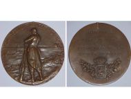 Belgium WW1 Yser Battle Bronze Commemorative Plaque Medal 1914 1918 for Card of Fire Recipients