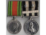 Britain WW2 Set of 2 Medals (Service Medal of the Hospitaller Order of St. John of Jerusalem with 3 Maltese Crosses, WWII Defence Medal)