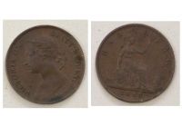 Great Britain One Farthing 1885 Coin Queen Victoria