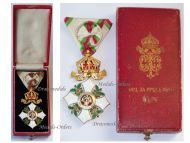 Bulgaria WW1 Order of Civil Merit Cross with Crown 4th Class King Ferdinand 1908 1918 Boxed by Bergmann