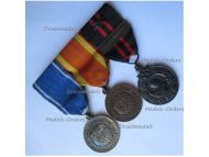 Finland WW2 3 Medal Set (Order of the Cross of Liberty Bronze & Silver Medal 2nd & 1st Class 1941 for the War of Continuation, Winter War Commemorative Medal 1939 with Laatokan Karjala Clasp and Crossed Swords for Combatants)