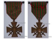 France WW1 War Cross 1914 1917 with 2 Citations 2 Stars (1 Bronze 1 Silver) & Officer's Bar