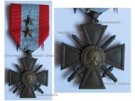 France War Cross TOE for Overseas Operations with 2 Citations 2 Stars (1 Bronze 1 Silver)