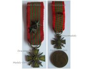 France WW2 War Cross with 2 Citations (2 Bronze Stars) London Type MINI