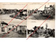 France WW1 4 Field Post Photo postcard Destroyed Souain Marne Revigny Meuse French postcards 1914 1918 Great War WWI