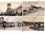 France WW1 4 Field Post Postcards Destroyed  City Revigny Meuse French Photo 1914 1918 Great War WWI