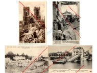 France WW1 4 Field Post Photo Postcards Destroyed Bridge City Souain Marne Cathedal French 1914 1918 Great War WWI