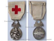 France Red Cross Medal of the French Association for Aiding the Wounded Military SB 1864 1866 Silvered Bronze Type