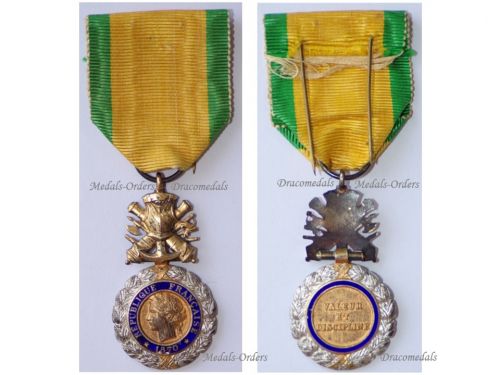 France WW1 Military Medal Valor & Discipline 1870 7th Type 1910 1951 by Paris Mint