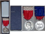 France Trade Labor Silver Medal Civil 1966 Decoration French Award 20 years service 5th Republic boxed