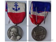 France Merchant Navy Medal 3rd Type in Silver by Paris Mint Named to J. Kerebel 1963