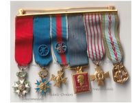 France WW2 Set of 6 Medals of the French Air Force (Orders of the Legion of Honor, National Order of Merit, Military Merit, Aeronautical Medal) MINI