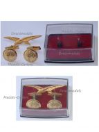France Cufflinks and Calot Cap Badge Wings Set French Air Force Boxed