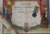 France WW1 Young Combatants Medal for Soldiers Under 20 Years of Age by Decat with Diploma & Tube