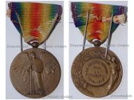 France WW1 Victory Interallied Medal by Pautot Mattei Laslo Unofficial Type 2