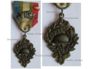 France WW1 UNC Medal of the French National Combatant Union 1914 1918 with Wild Boar Attachment for Veterans of the Battle of the Ardennes