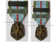 France WW2 Commemorative Medal 1939 1945 with 2 Clasps (Italie, France) by the Paris Mint