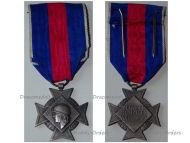 France WW2 Cross for Voluntary Services Silver Class 2nd Type with Large Head by Delannoy & Paris Mint in Silver