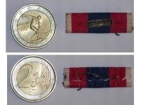 France Silver National Defense Medal Ribbon Bar with Clasp Infantry