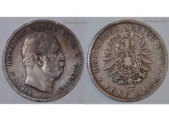 Germany Prussia 5 Mark 1874 A Silver Coin Kaiser Wilhelm I Berlin Mint