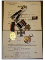 Germany WW1 Bavaria Iron Cross EK2 Hindenburg 5 Military Medals set 2 Diplomas Bavarian WWI 1914 1918