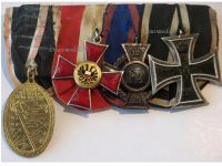 Germany WW1 Set of 4 Medals (Hanseatic Cross of Lubeck, Oldenburg Friedrich August Merit Cross FA2 & Iron Cross 2nd Class EK2, Kyffhauser Veteran Medal)