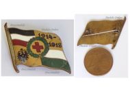 Germany WW1 Saxony German Red Cross Patriotic Cap Badge 1914 1918