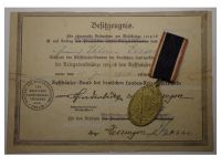 Germany WW1 Prussia Lighthouse Kyffhauser Land Forces Veterans Commemorative Medal 1914 1918 with Diploma to the 79th Infantry Regiment von Voigts Rhetz