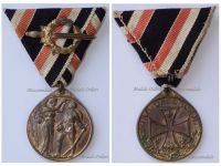 Germany WW1 Commemorative Medal of the German Legion of Honor with Sword for Combatants on Trifold Ribbon