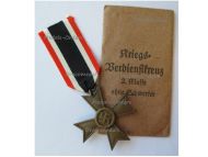 NAZI Germany WW2 Military Cross for War Merit without Swords 2nd Class 1939 with Envelope of Issue by Maker 1 Deschler & Sohn
