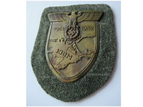 Germany WW2 Krim Sleeve Badge Crimea 1941 1942 Shield for the Army (Wehrmacht and Waffen SS)