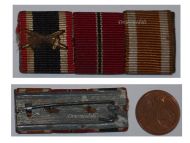 NAZI Germany WW2 Ribbon Bar 3 Medals War Merit Cross with Swords Eastern Front West Wall Medal