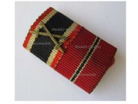 Germany WW2 Ribbon Bar of 2 Medals (WWII War Merit Cross with Swords, Eastern Front Medal 1941)