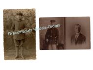 Germany WW1 2 Photos Soldier Black Wound Badge Military Medal Photograph Postcard 1914 1918 Great War WWI