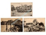 Germany WW1 3 Postcards Occupied France Belgium Lille Laon Ypres Field Post Photograph 1914 1918 Great War WWI