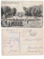 Germany WW1 Propaganda Postcard Saxon Garden Warsaw Fort Hospital Postmarked 1917