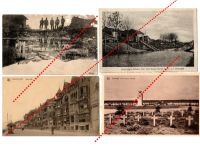 Germany WW1 4 Field Post postcards Destroyed Bridge Military Cemetery Great War 1914 1918