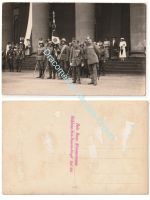 Germany WW2 Photo Regimental Flag Ceremony, General, Spiked Helmet. Medals, SA Members
